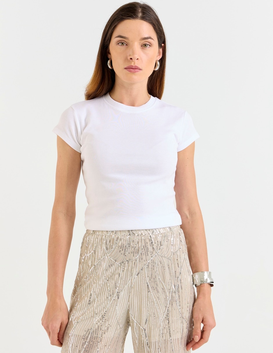 Blusa manga corta para mujer
