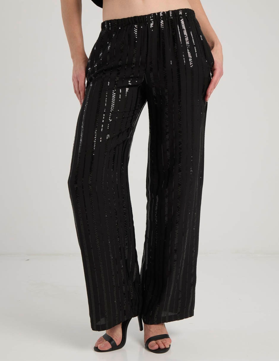 Pantalón acampanado amplio para mujer