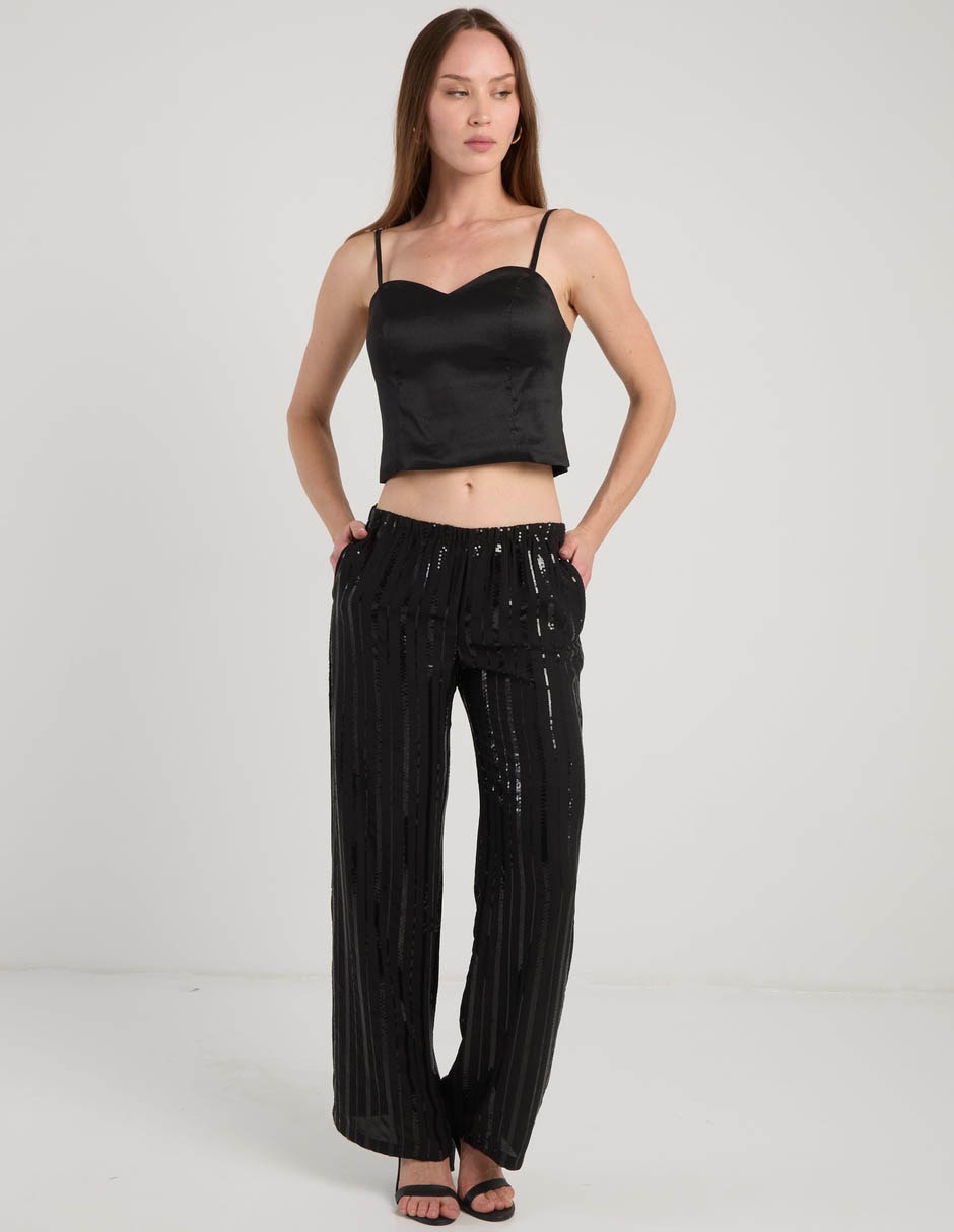 Pantalón acampanado amplio para mujer 2