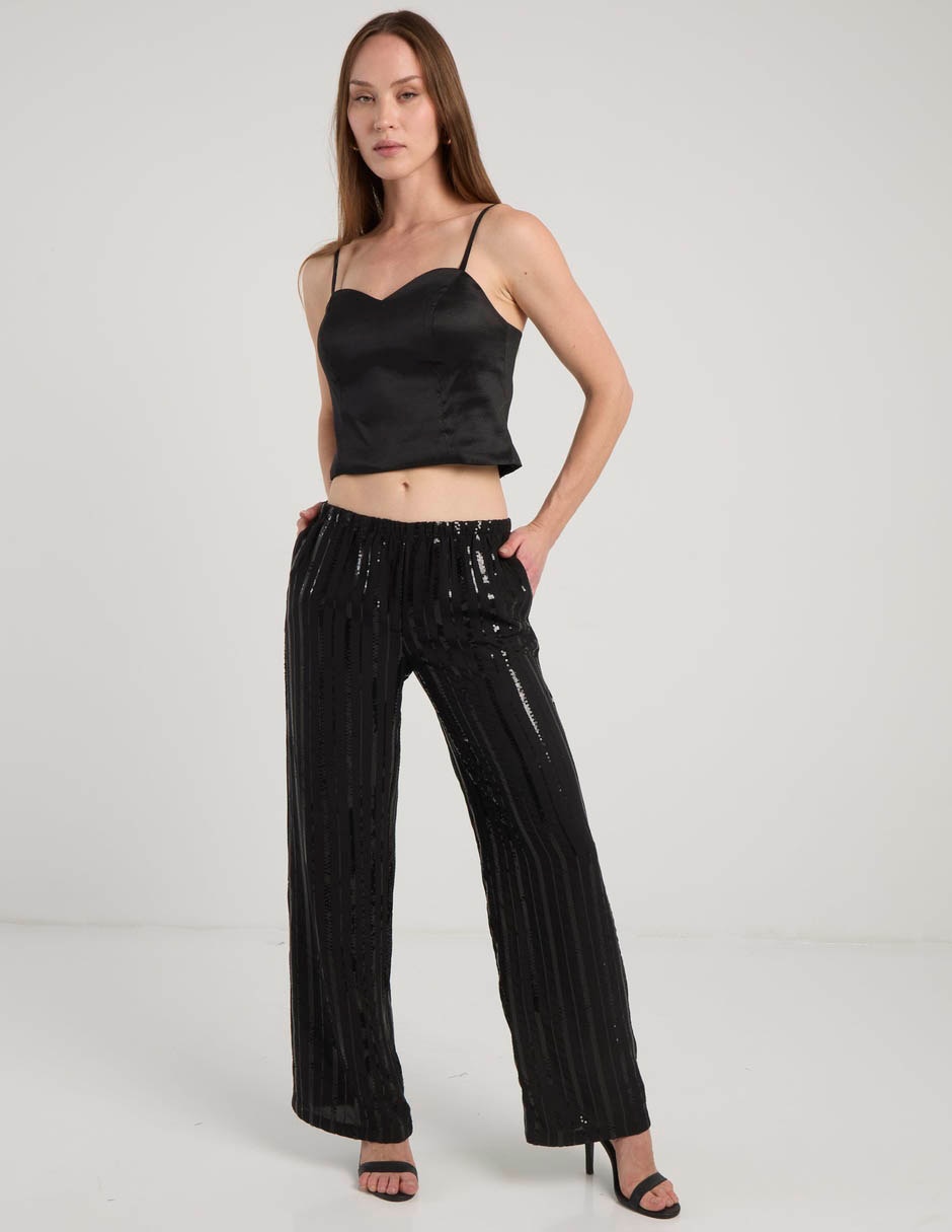 Pantalón acampanado amplio para mujer 3