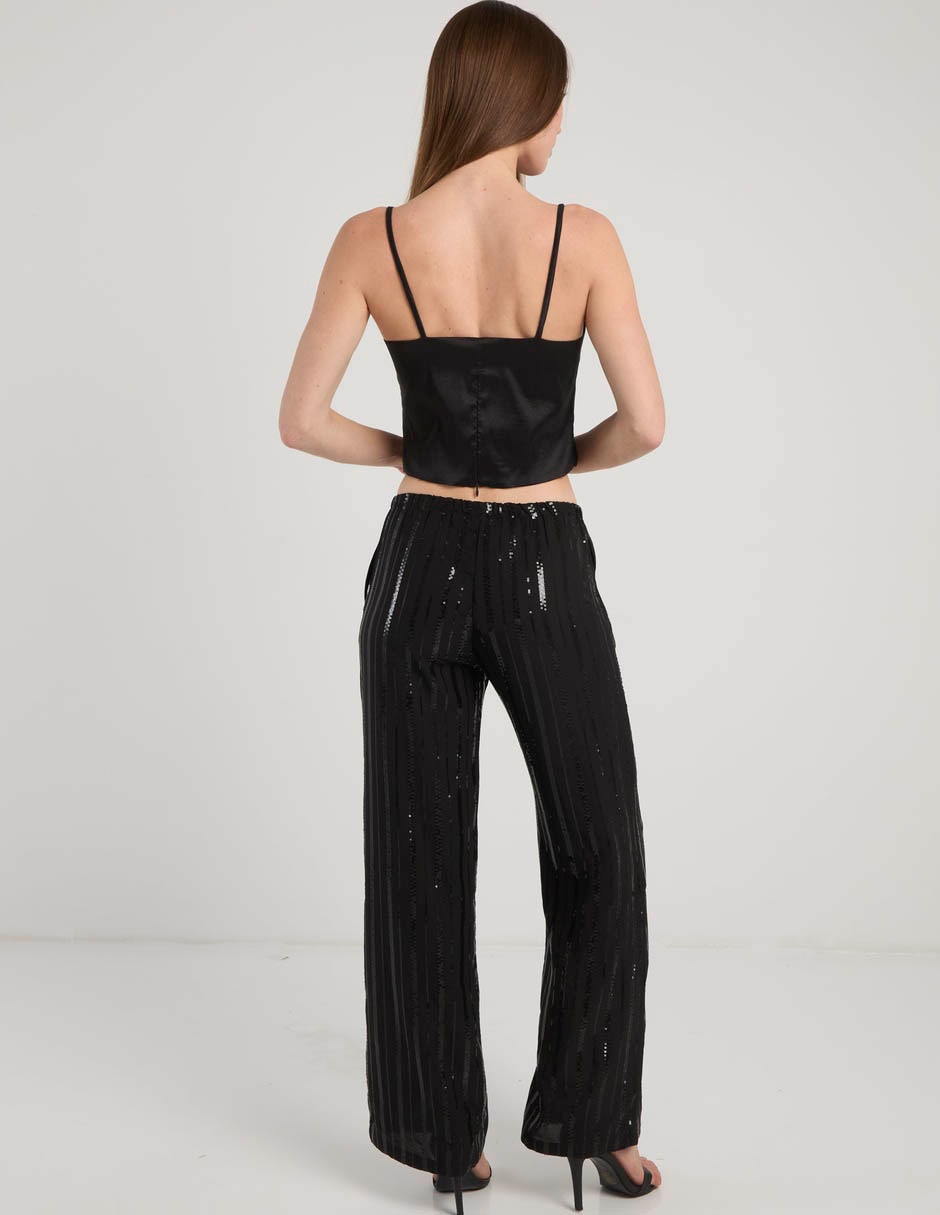 Pantalón acampanado amplio para mujer 6