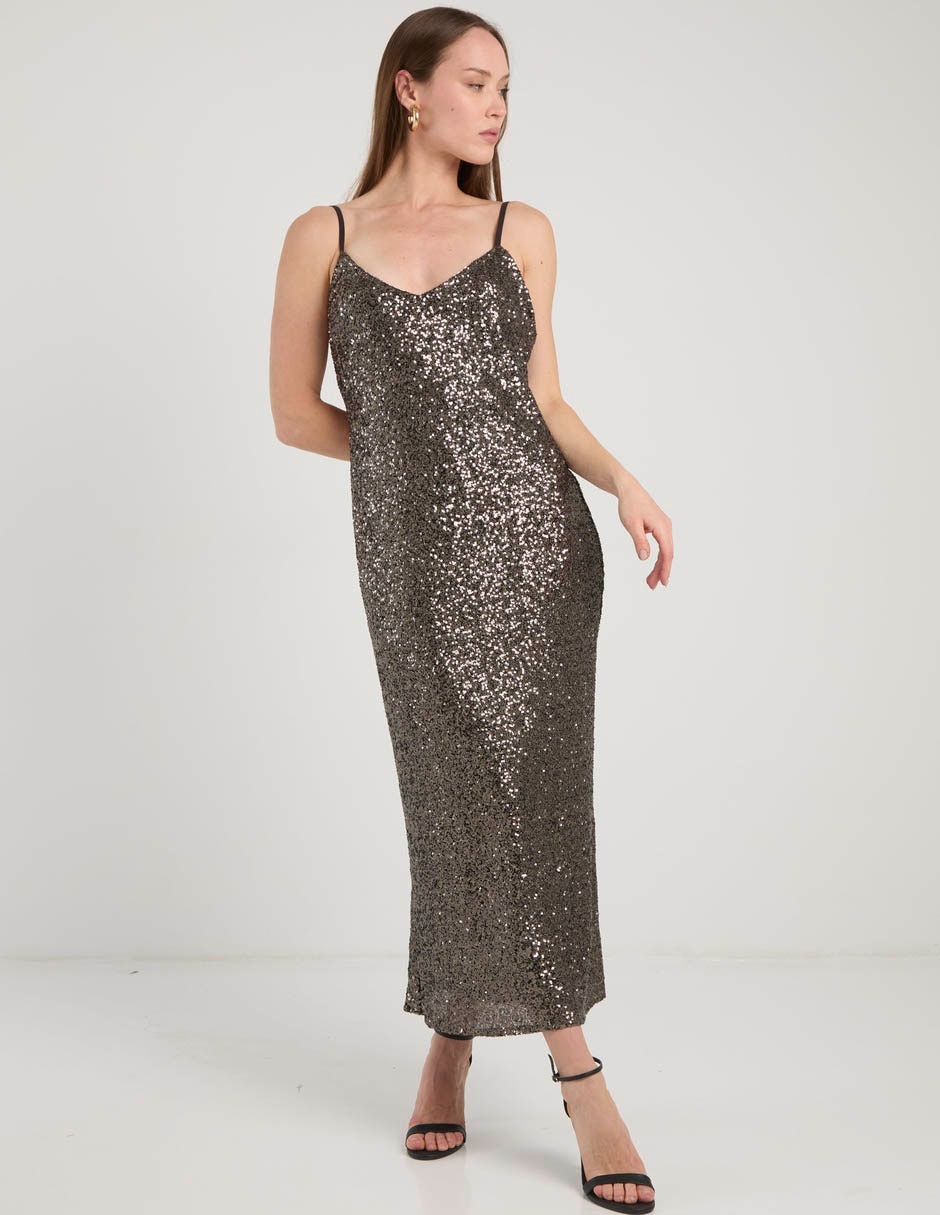 Vestido midi de fiesta escote V 3