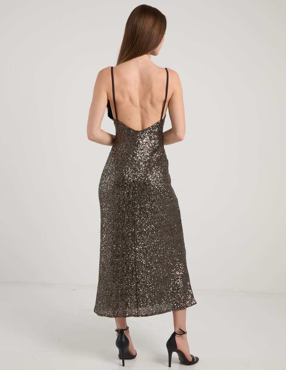 Vestido midi de fiesta escote V 6