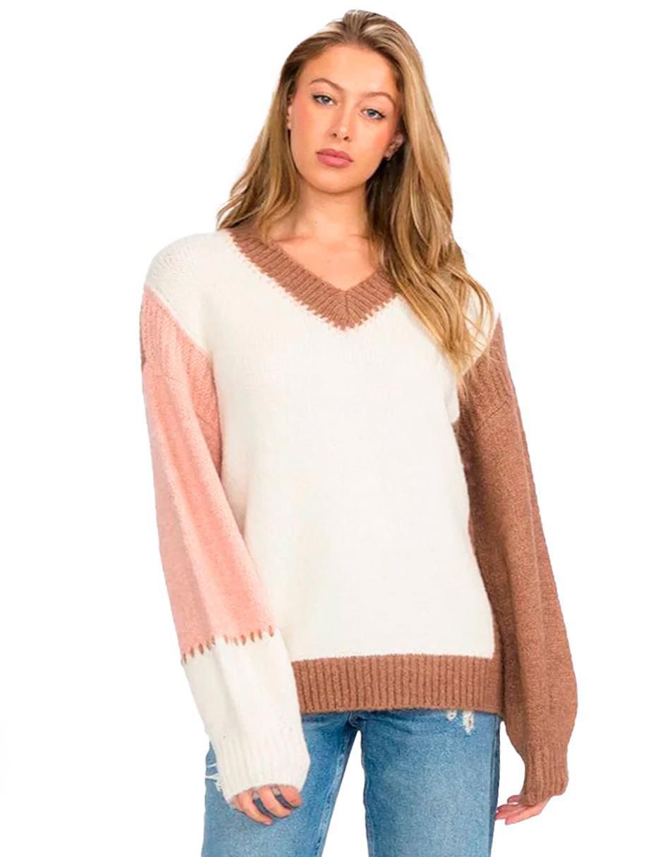 Suéter cuello V para mujer