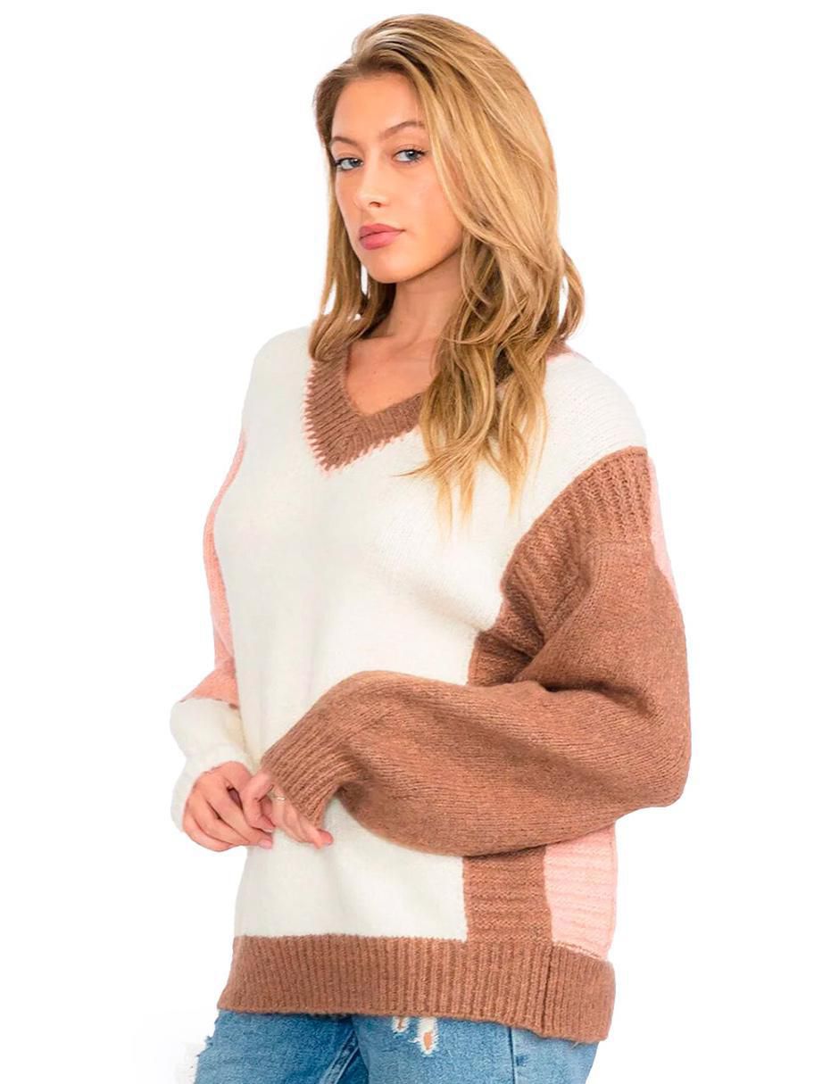 Suéter cuello V para mujer 2