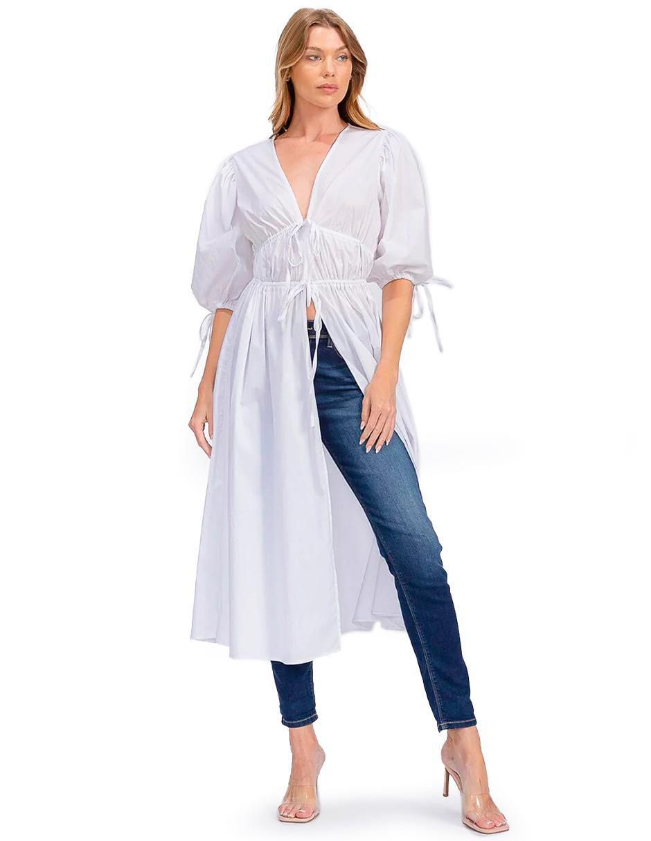 Blusa manga al codo para mujer