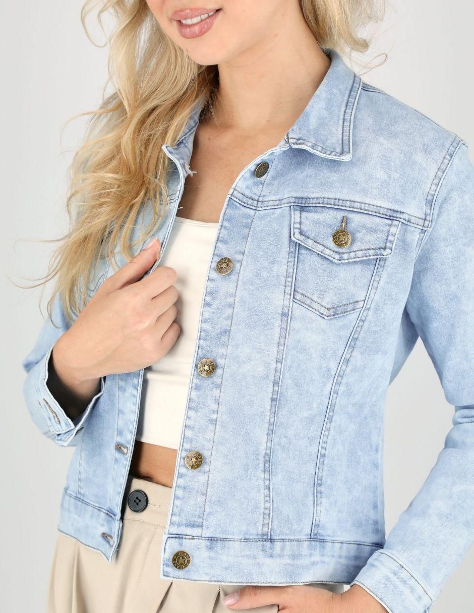Chamarra denim de mezclilla para mujer 3