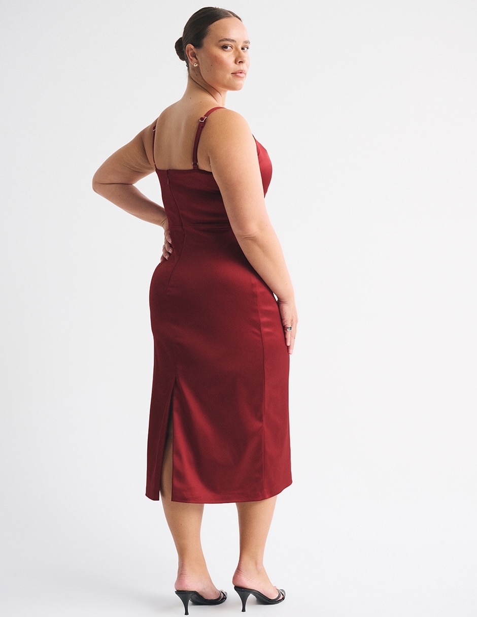Vestido midi fiesta escote V 3