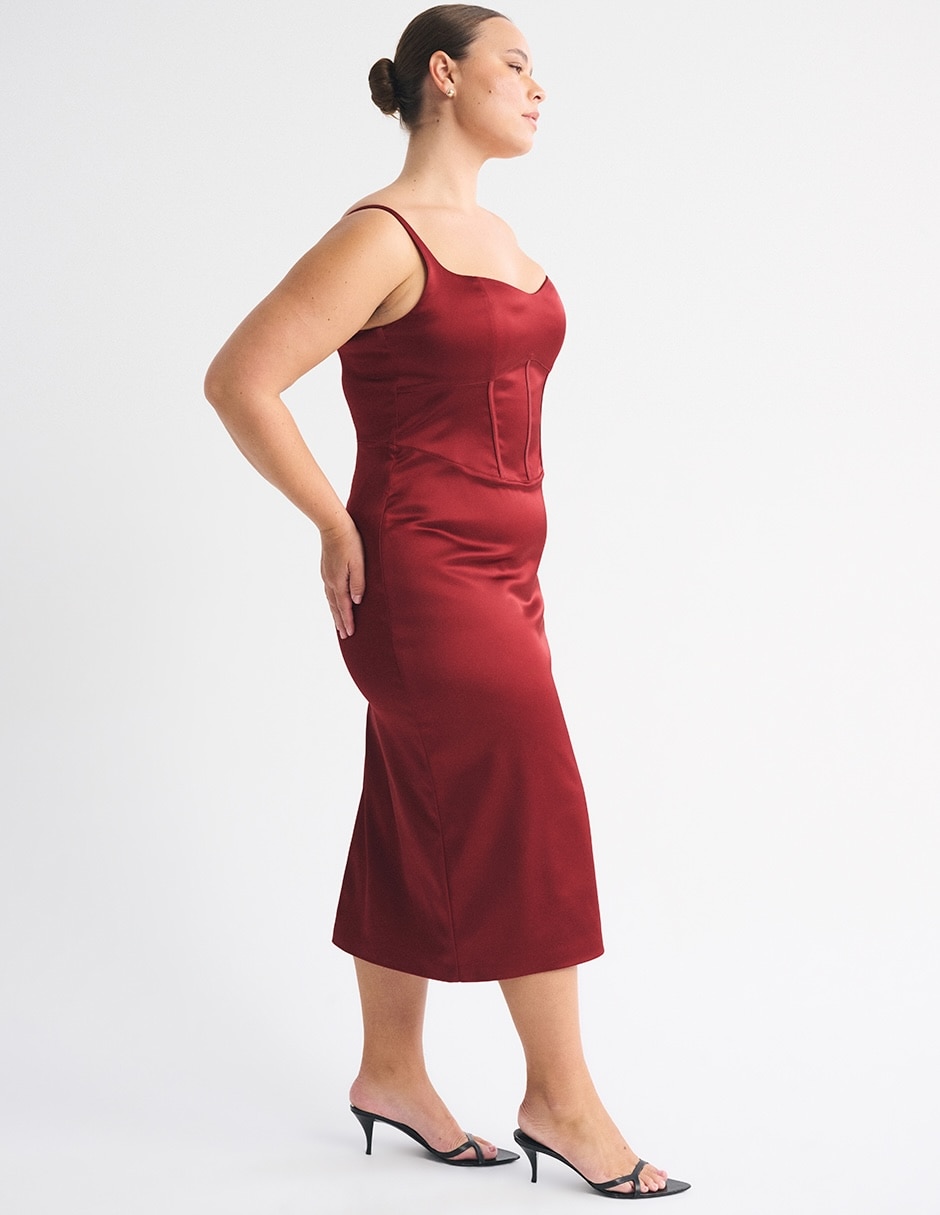 Vestido midi fiesta escote V 5