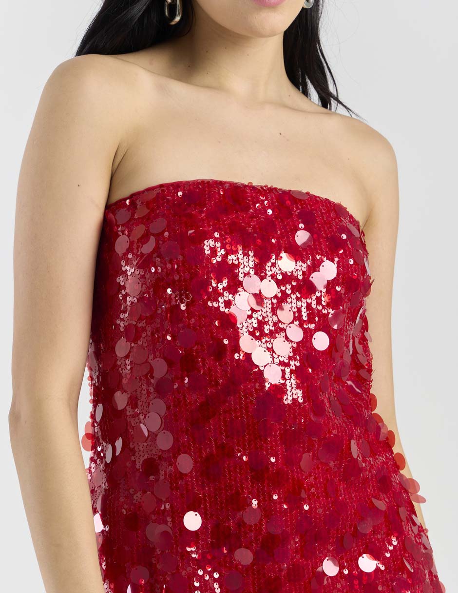 Vestido mini de fiesta escote bardot 4