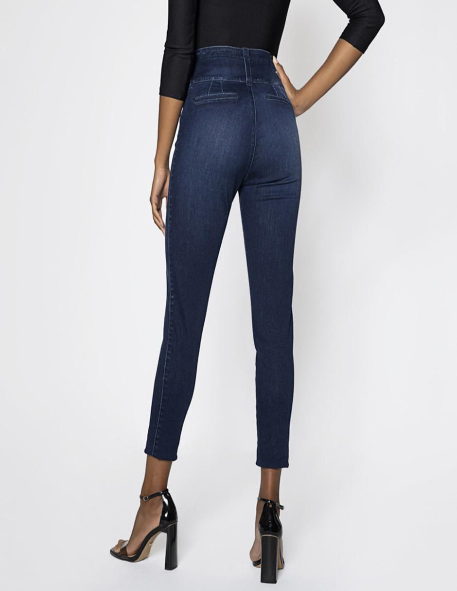 Jeans capri ultra slim corte cintura alta para mujer 2
