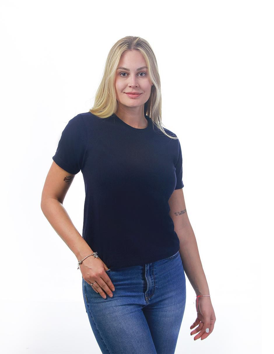 Playera manga corta Básicos cuello redondo para mujer 7