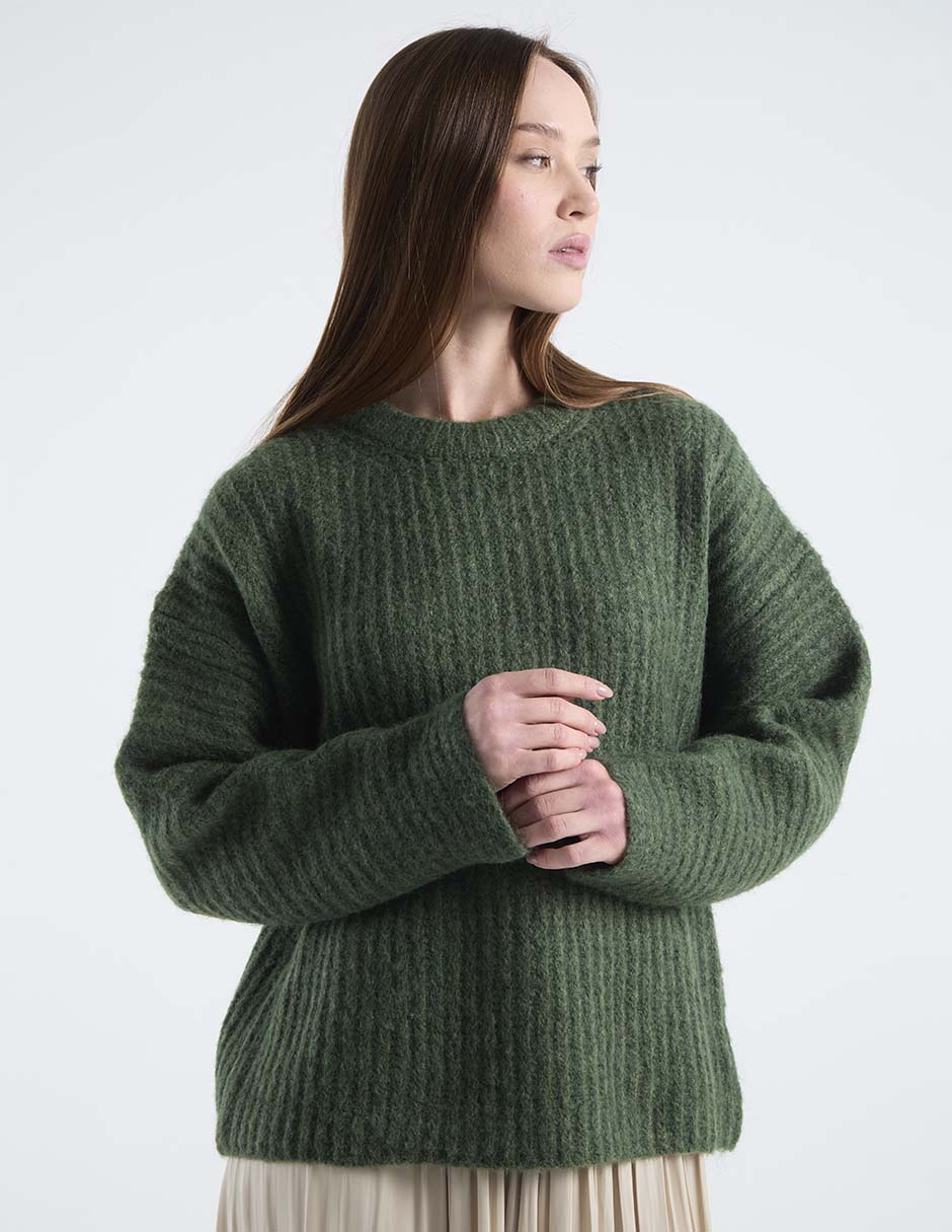 Suéter cuello redondo para mujer