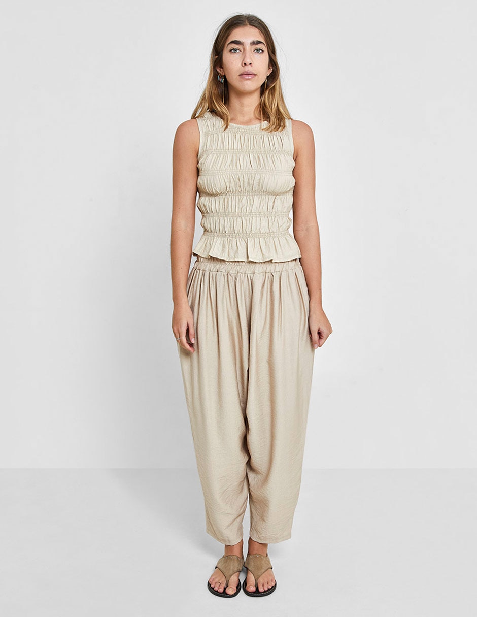 Pantalón coulotte amplio para mujer