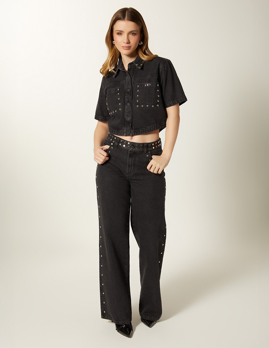 Top cuello camisero manga corta 3