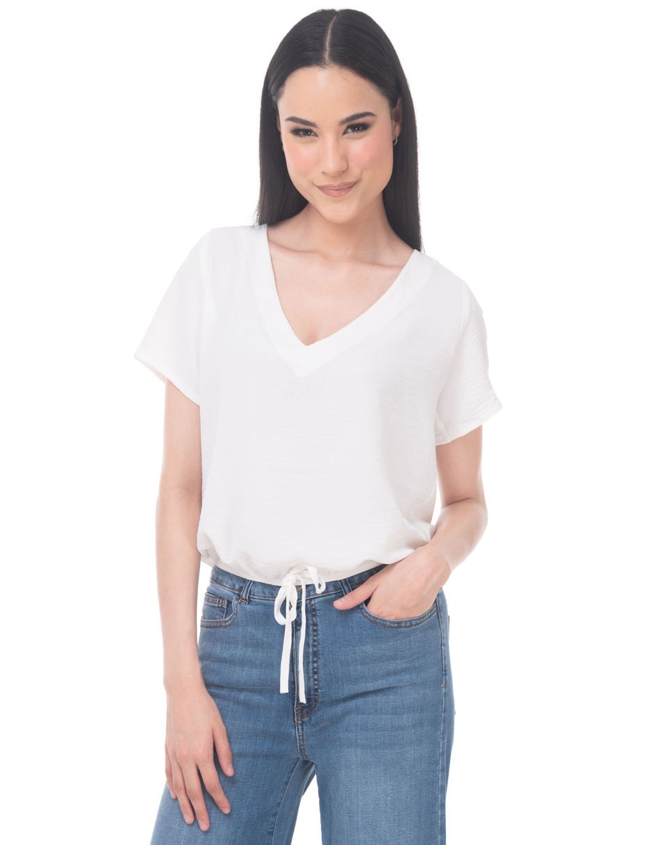 Blusa manga corta para mujer