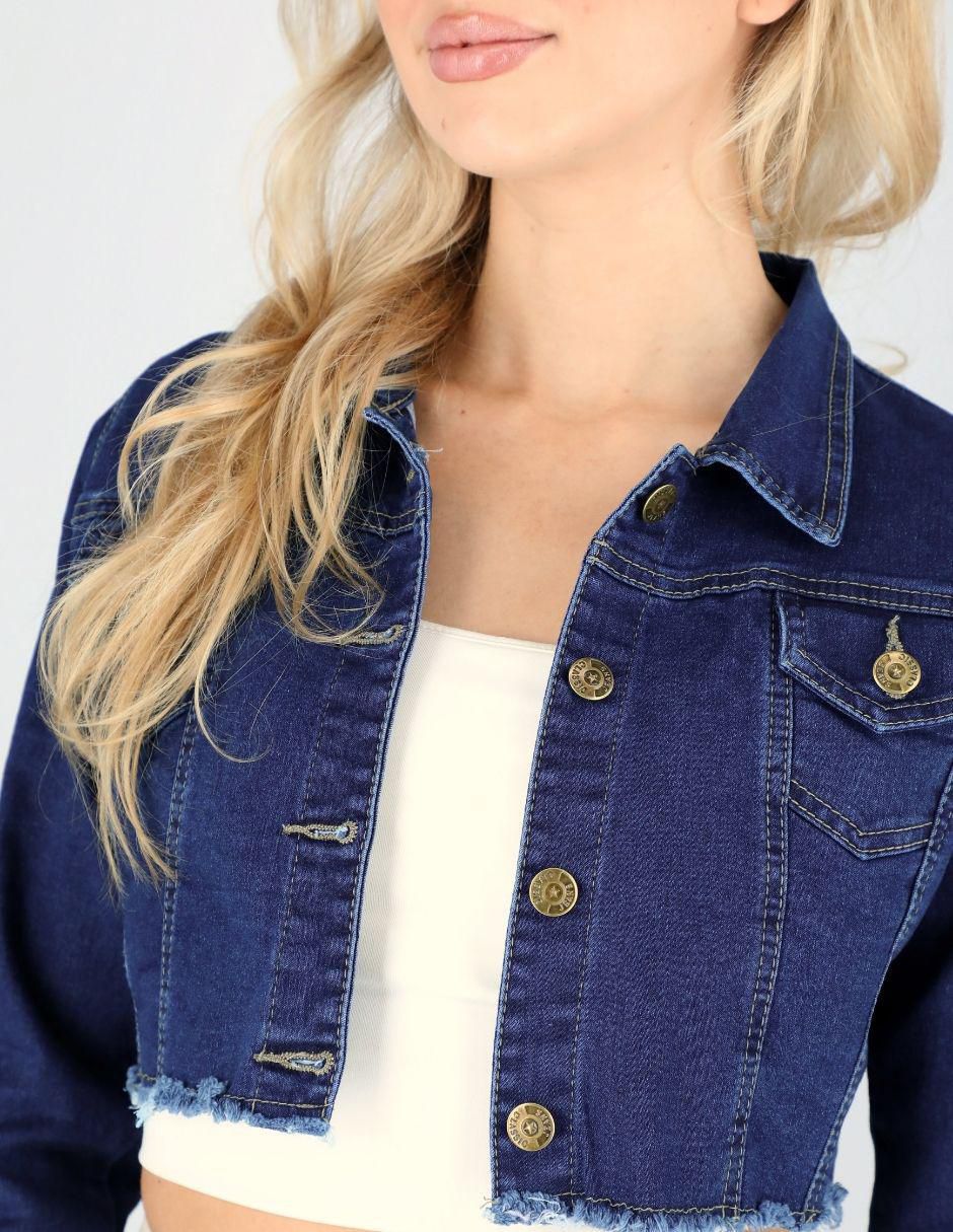 "chamarra" denim savage monkey no impermeable "de" mezclilla "para mujer"