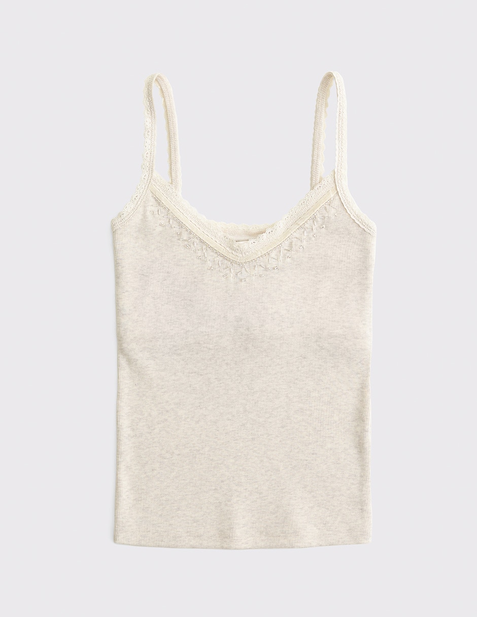 Top cuello V tirante delgado