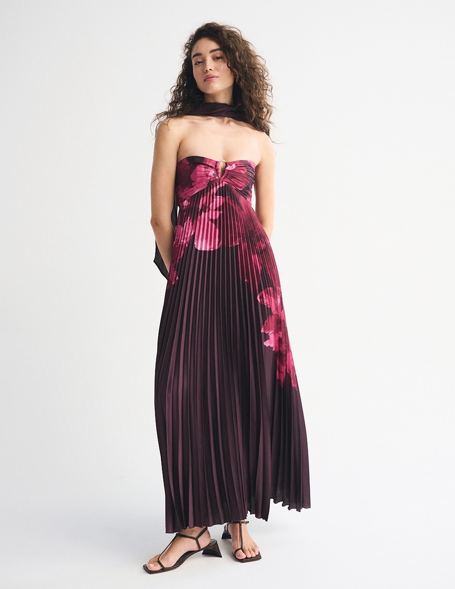 Vestido maxi fiesta escote corazon 2