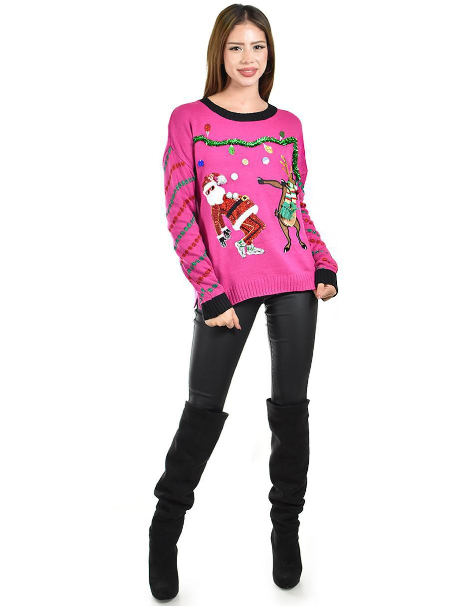 Suéter navideño cuello redondo para mujer 5