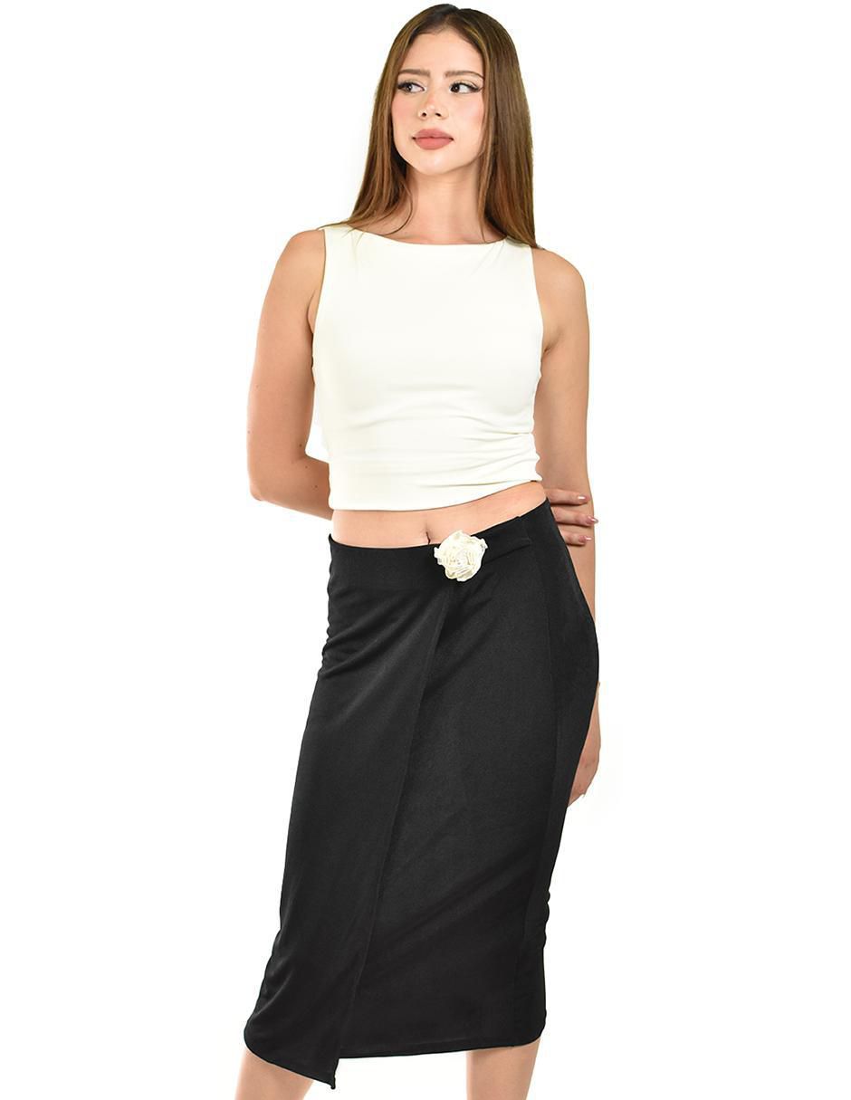 Falda vestido midi cintura alta 4
