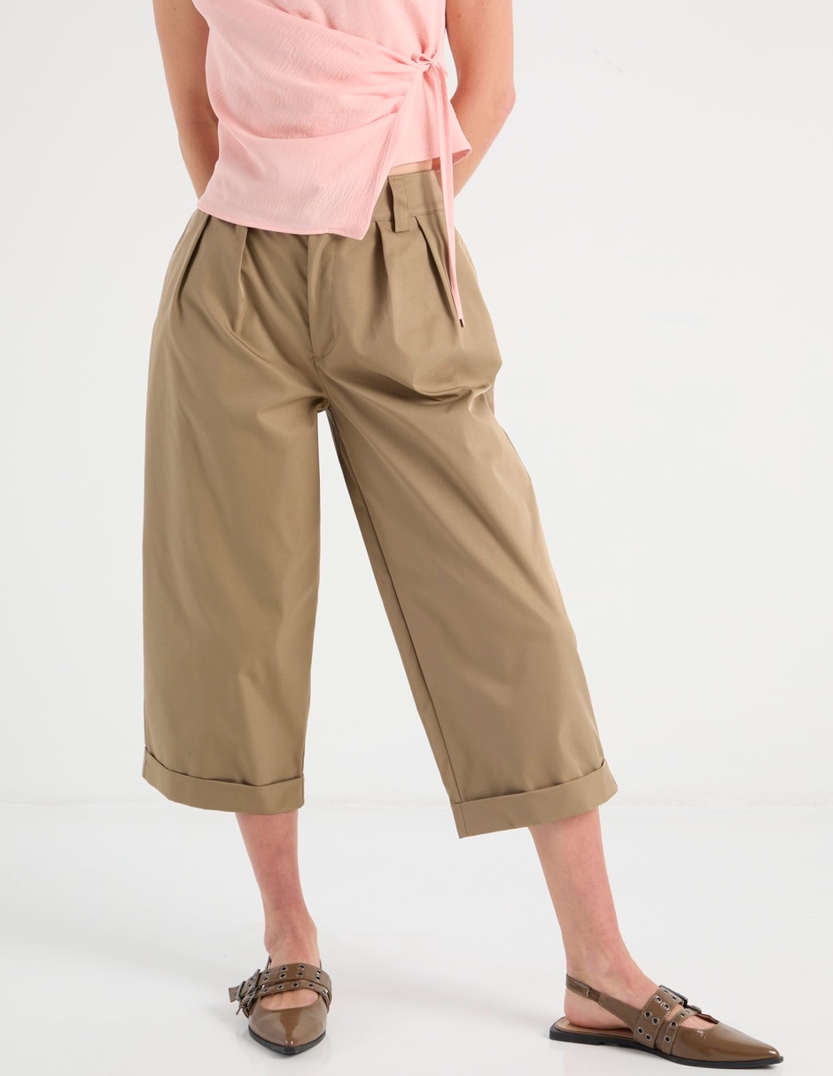 Pantalón capri relajado para mujer