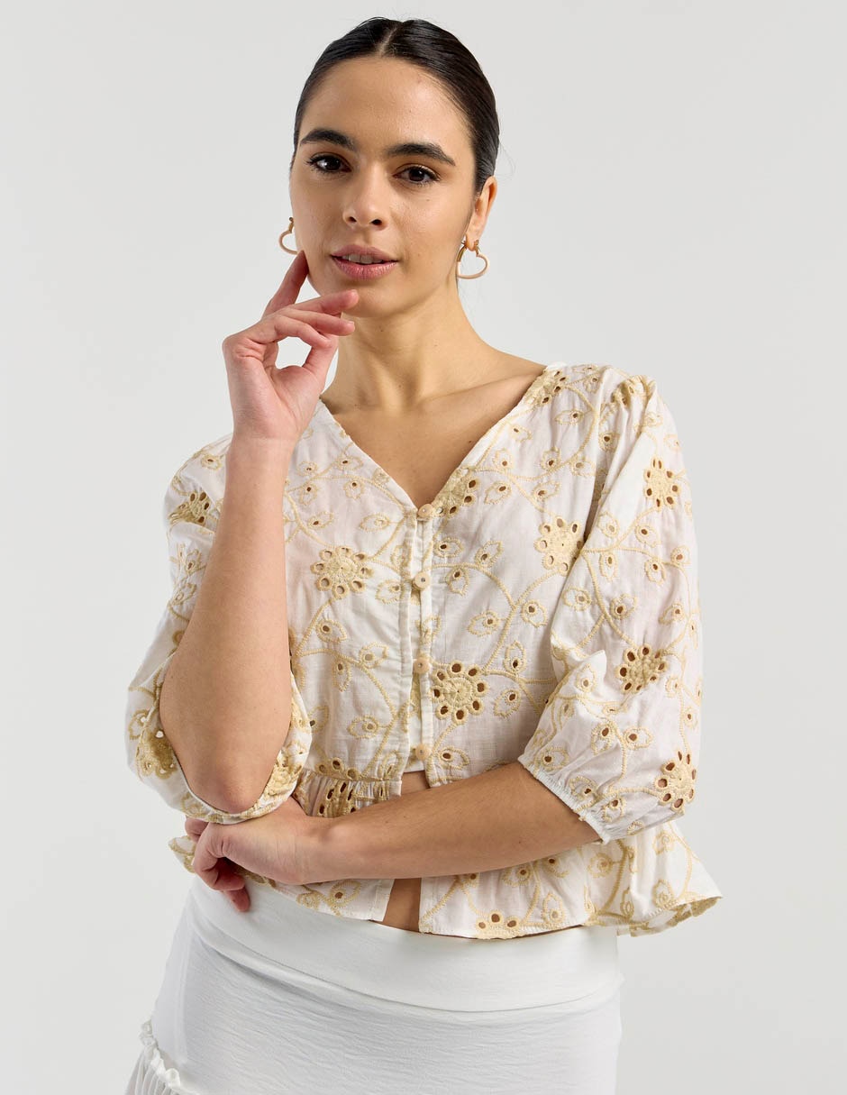 Blusa manga 3/4 para mujer