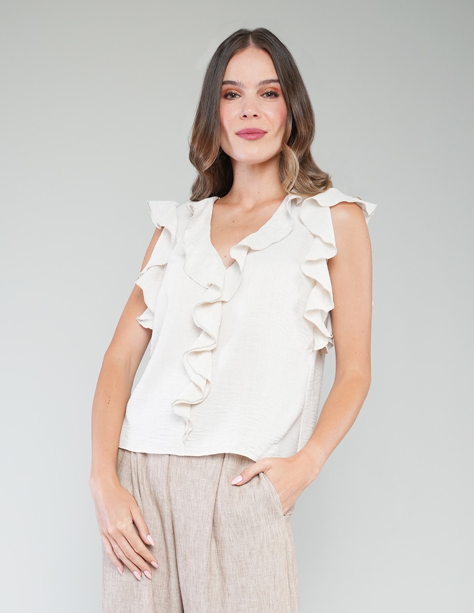 Blusa manga corta para mujer