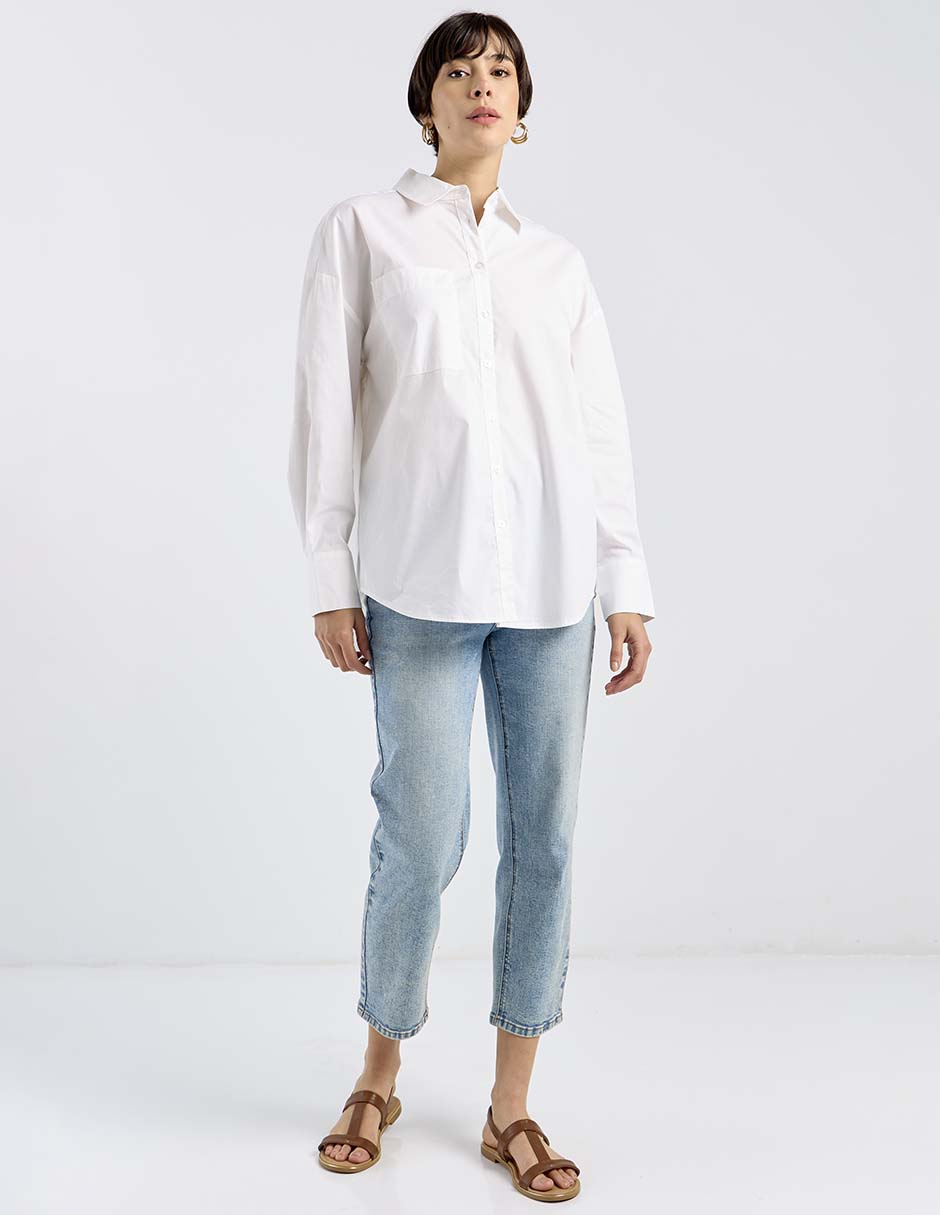 Camisa de algodón manga larga para mujer 3