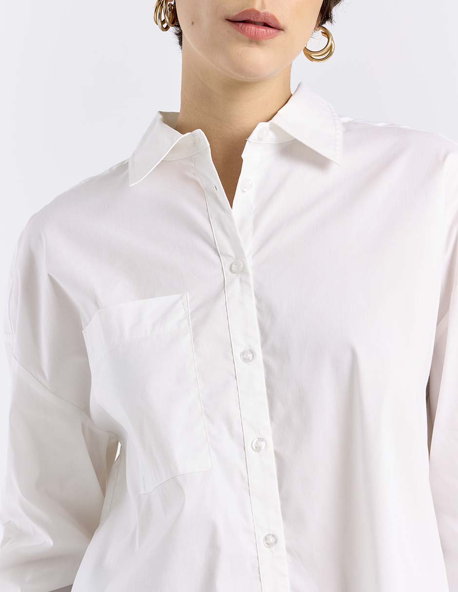 Camisa de algodón manga larga para mujer 4