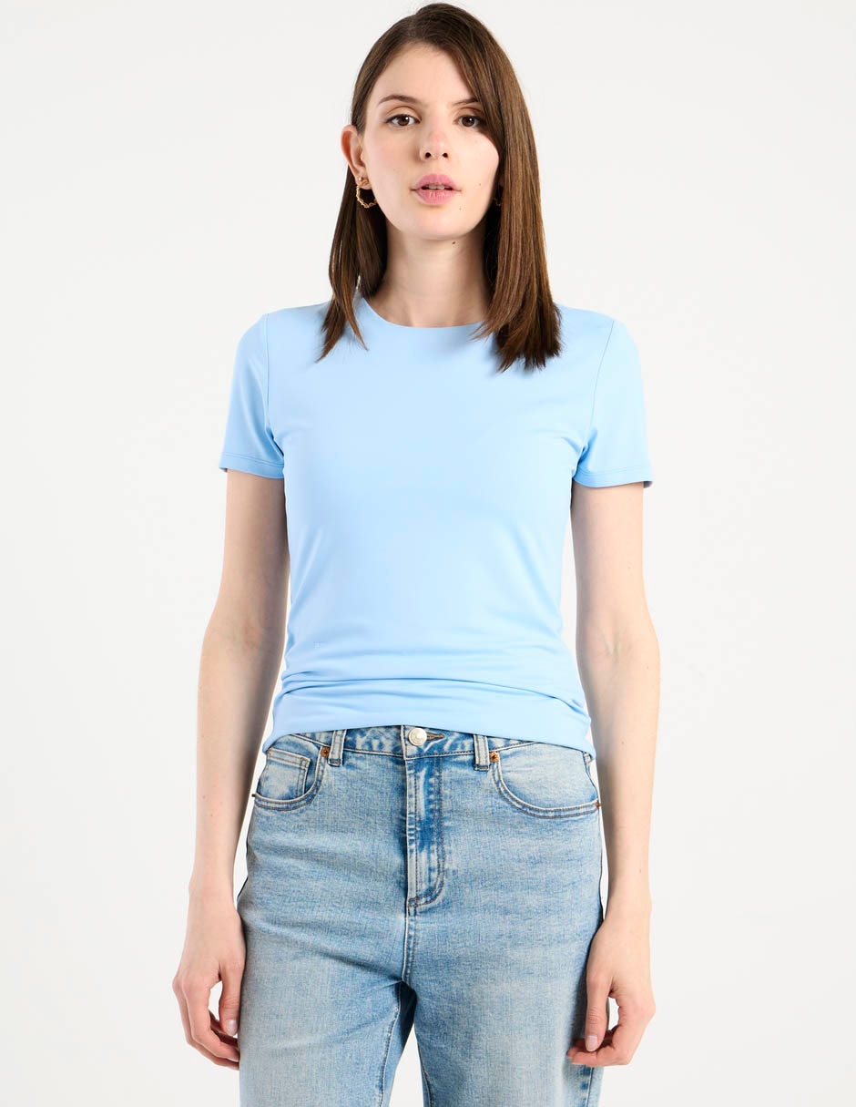 Playera manga corta cuello redondo para mujer 2
