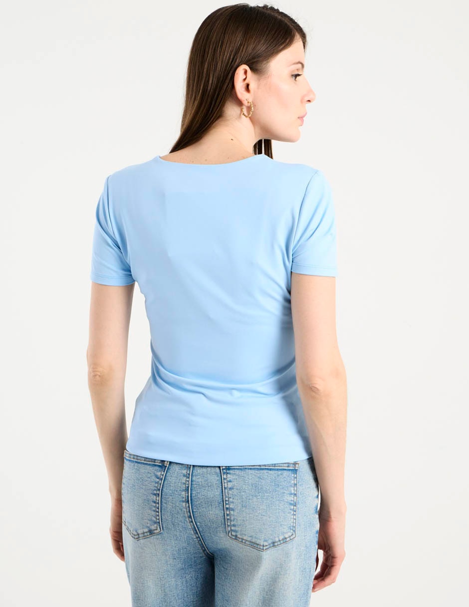 Playera manga corta cuello redondo para mujer 6