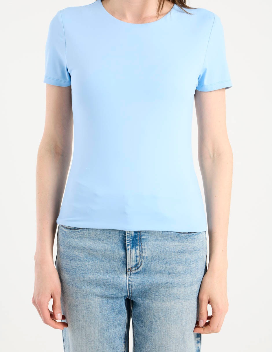 Playera manga corta cuello redondo para mujer 7