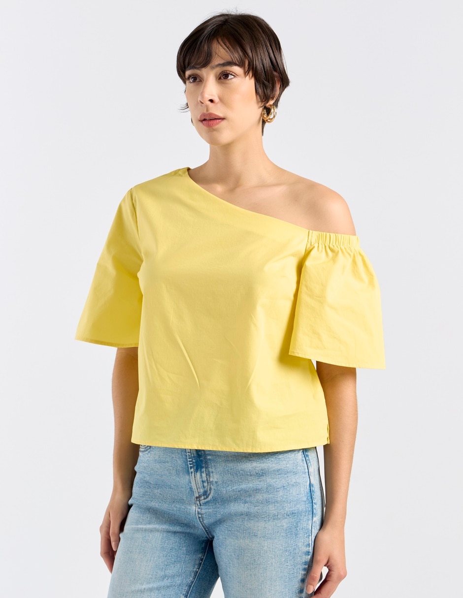 Blusa manga al codo para mujer