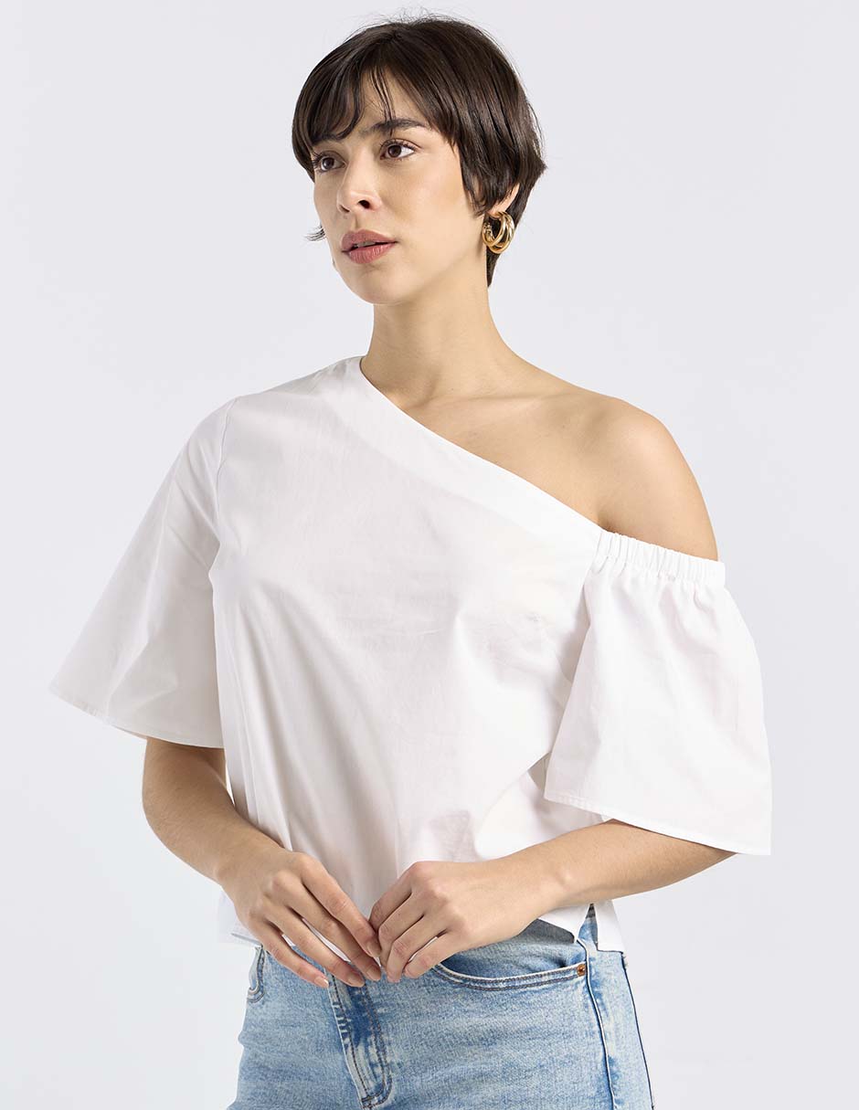 Blusa manga al codo para mujer