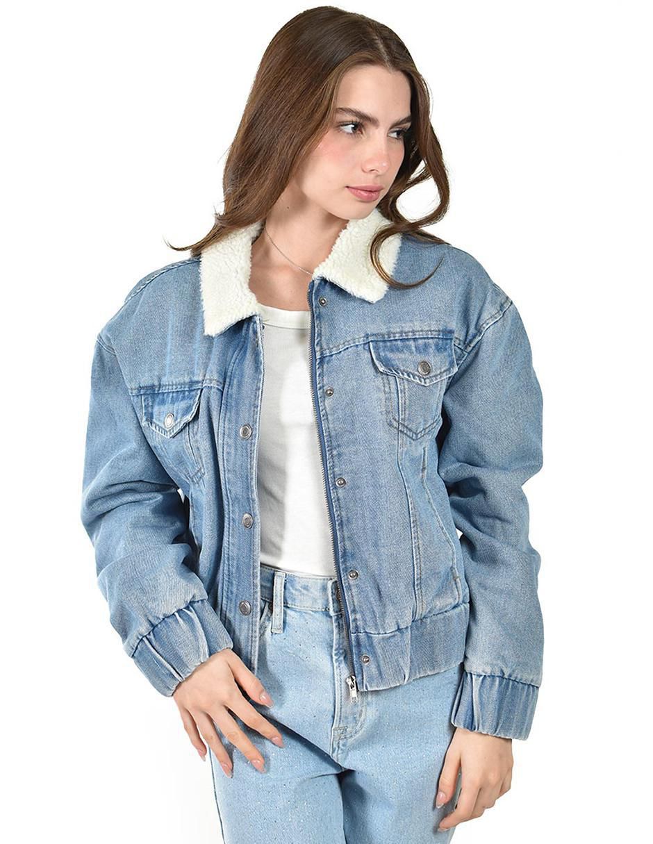 Chamarra denim de mezclilla para mujer