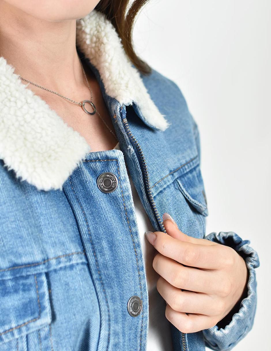 Chamarra denim de mezclilla para mujer 4