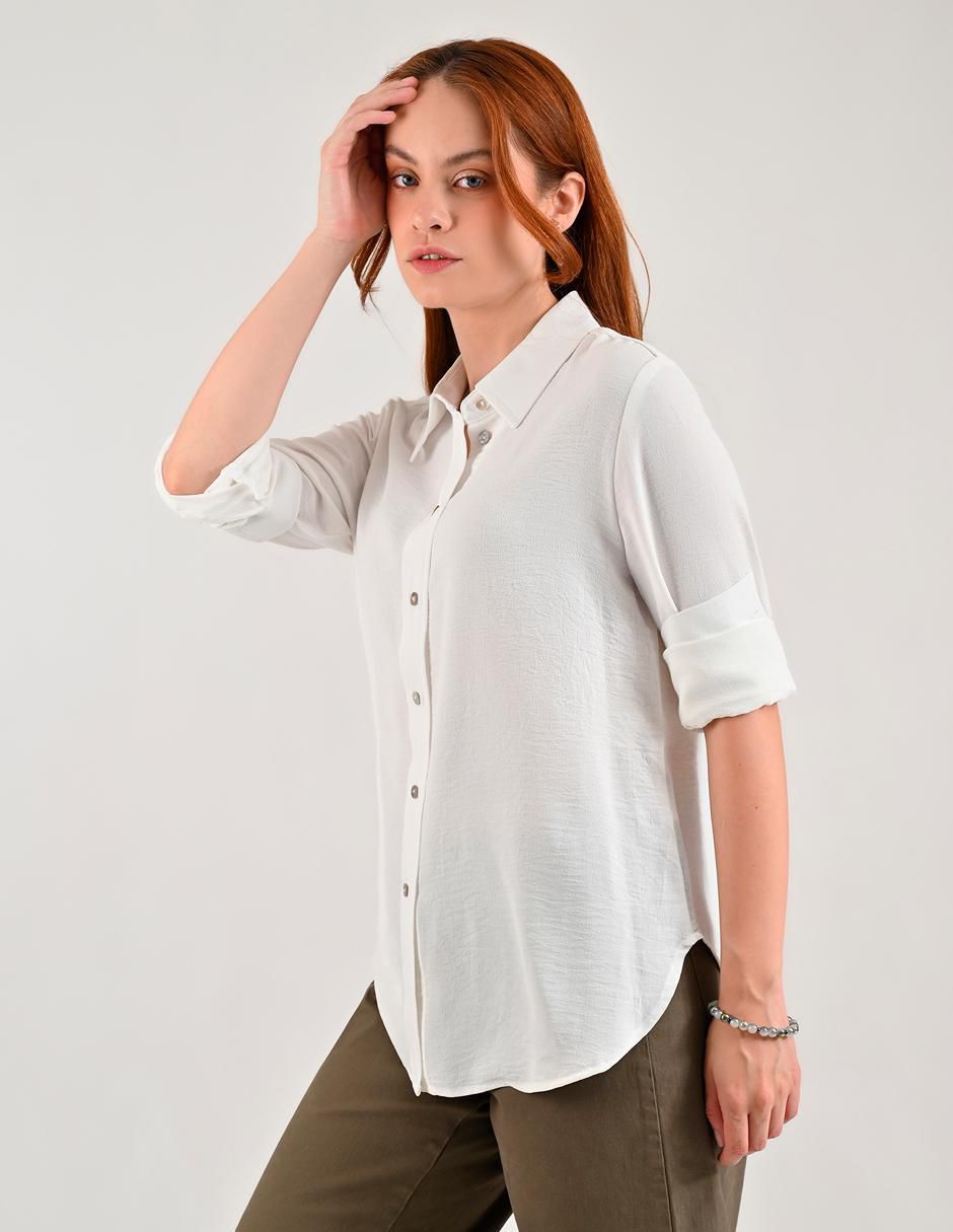 Blusa camisera manga larga para mujer 3