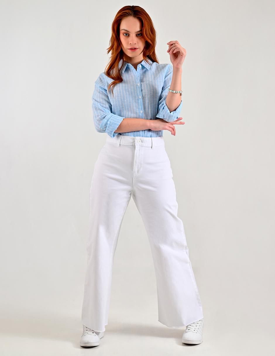 Jeans straight corte cintura para mujer 5