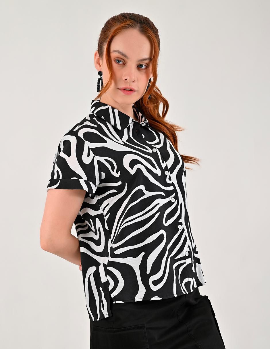 Blusa manga corta para mujer