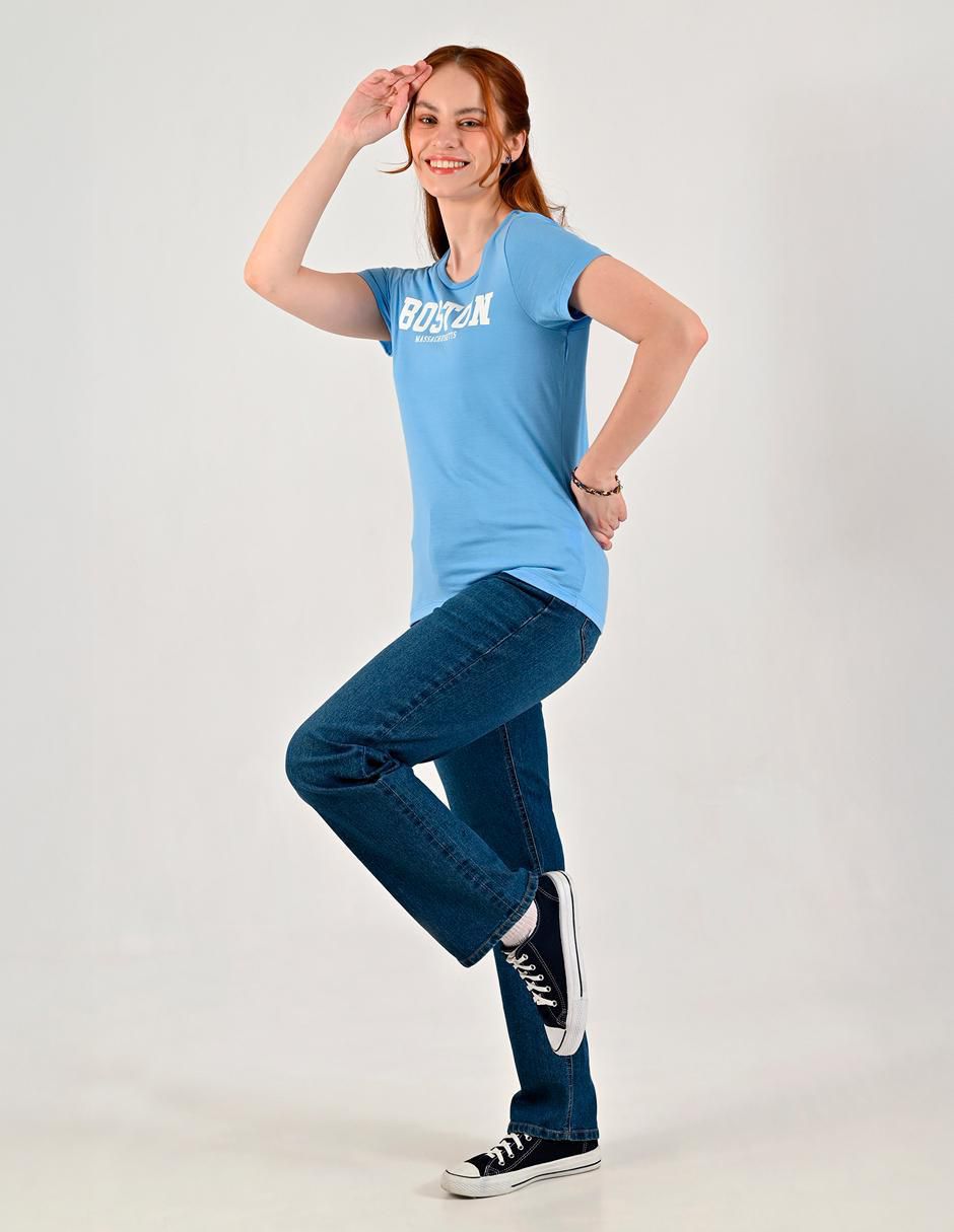 Playera manga corta cuello redondo para mujer 5