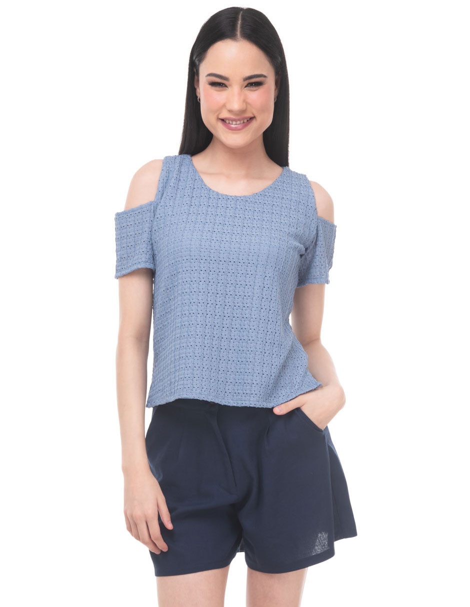 Blusa manga corta para mujer