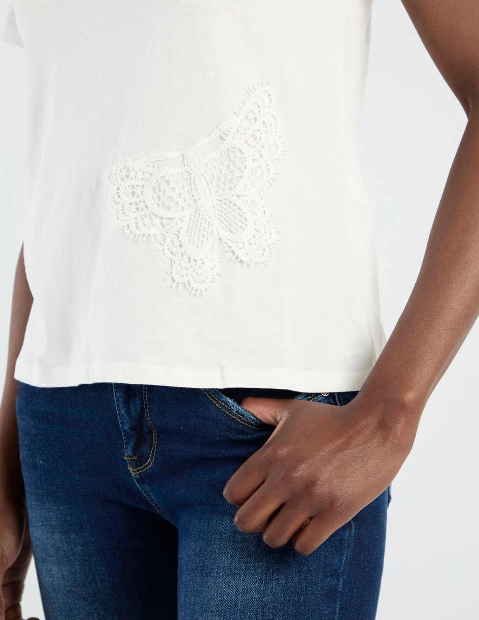 Playera manga corta cuello redondo para mujer 4
