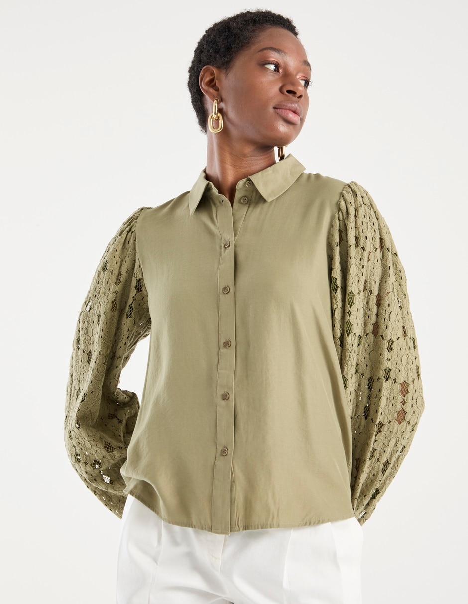 Blusa manga larga para mujer