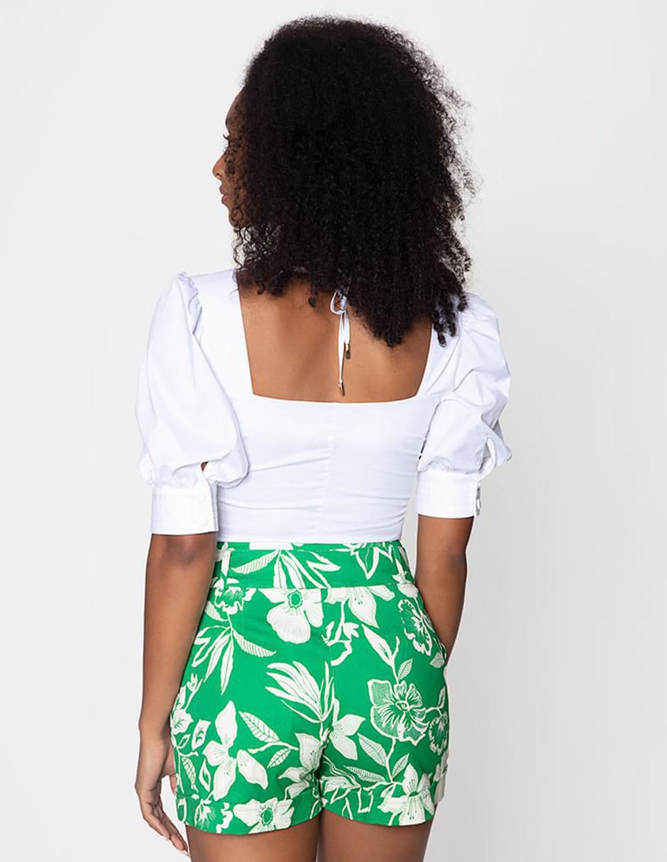 Blusa Alma Tropical Col manga al codo para mujer 2