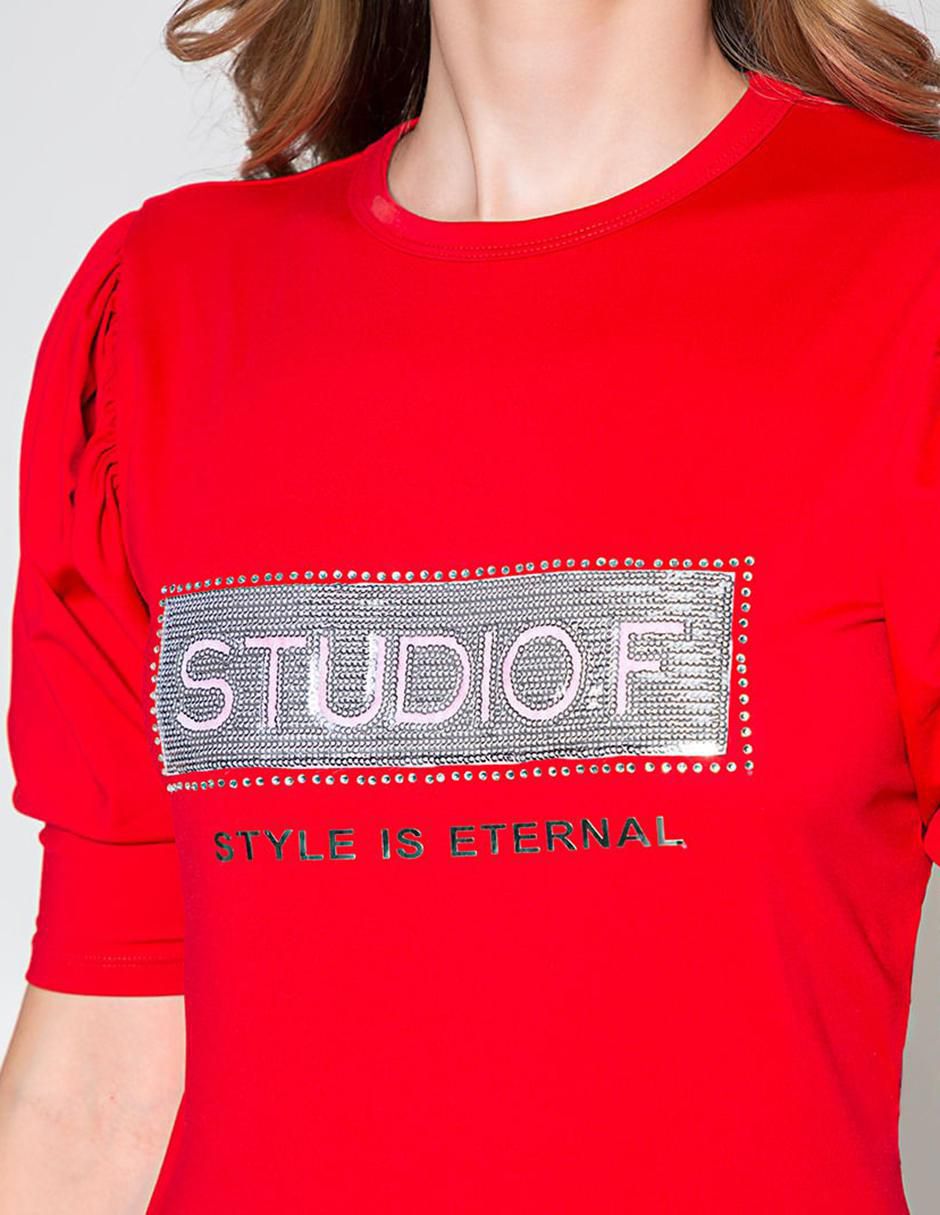 Playera manga al codo Style Is Eternal cuello redondo para mujer 4
