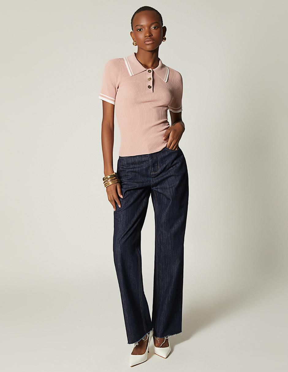 Playera manga corta cuello polo para mujer 3
