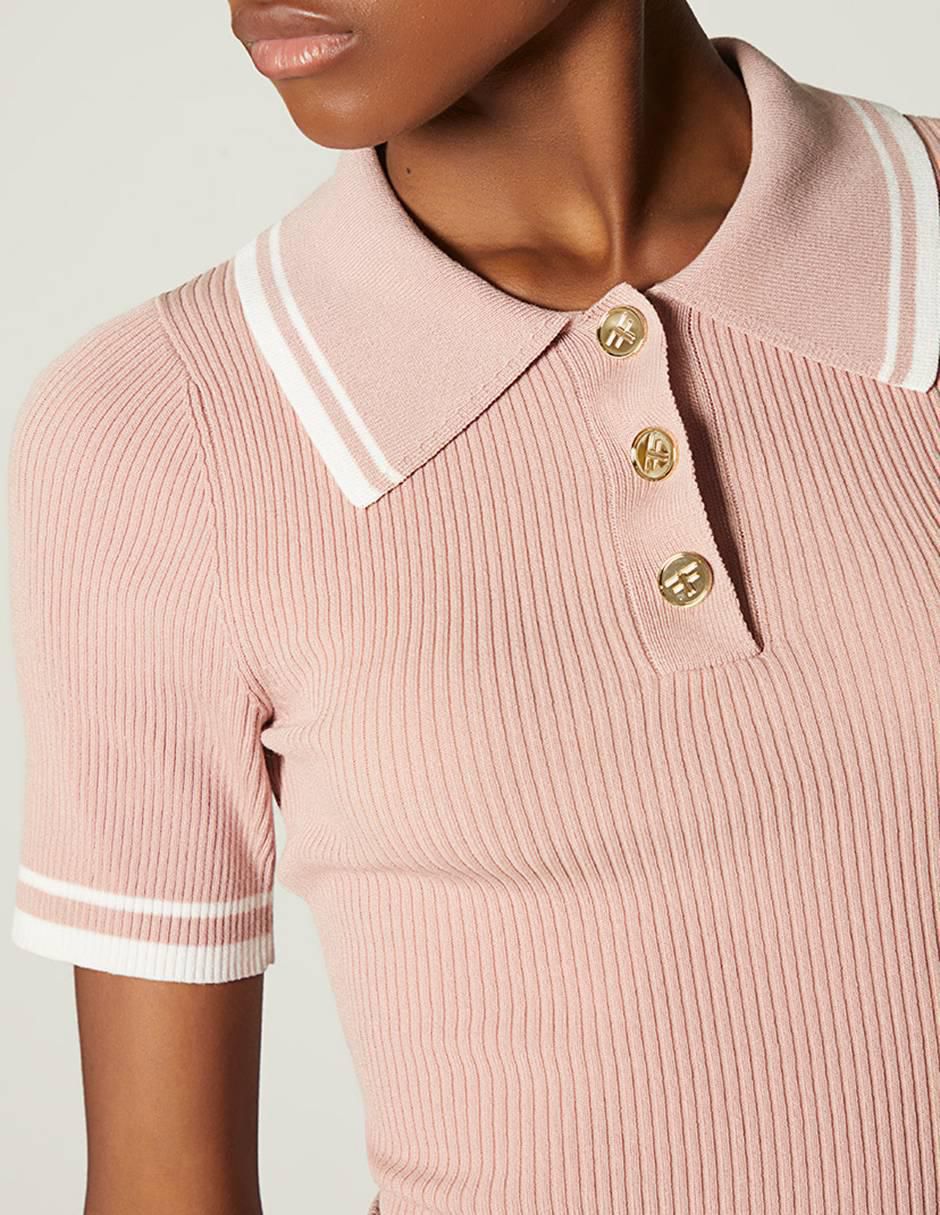 Playera manga corta cuello polo para mujer 4
