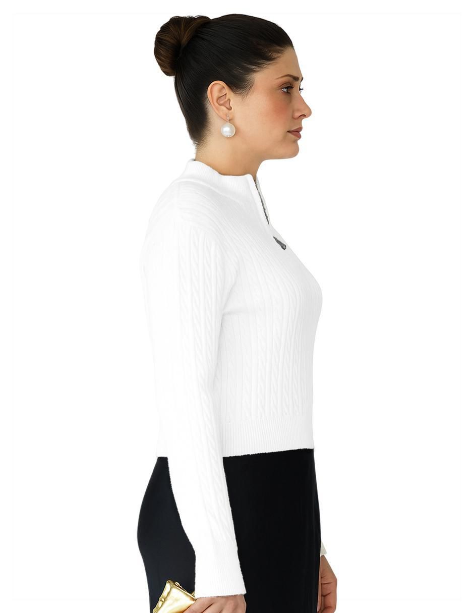 Suéter cuello con cierre para mujer 2