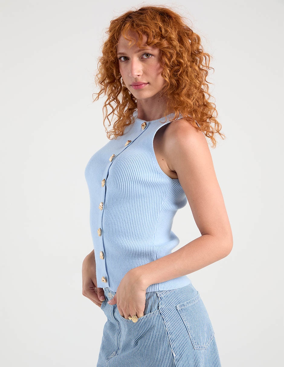Top cuello redondo tirante ancho
